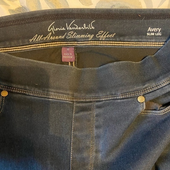 Gloria Vanderbilt Womens 10 short Blue Denim Jeans Avery Slim Missy Dark Wash - Picture 3 of 4